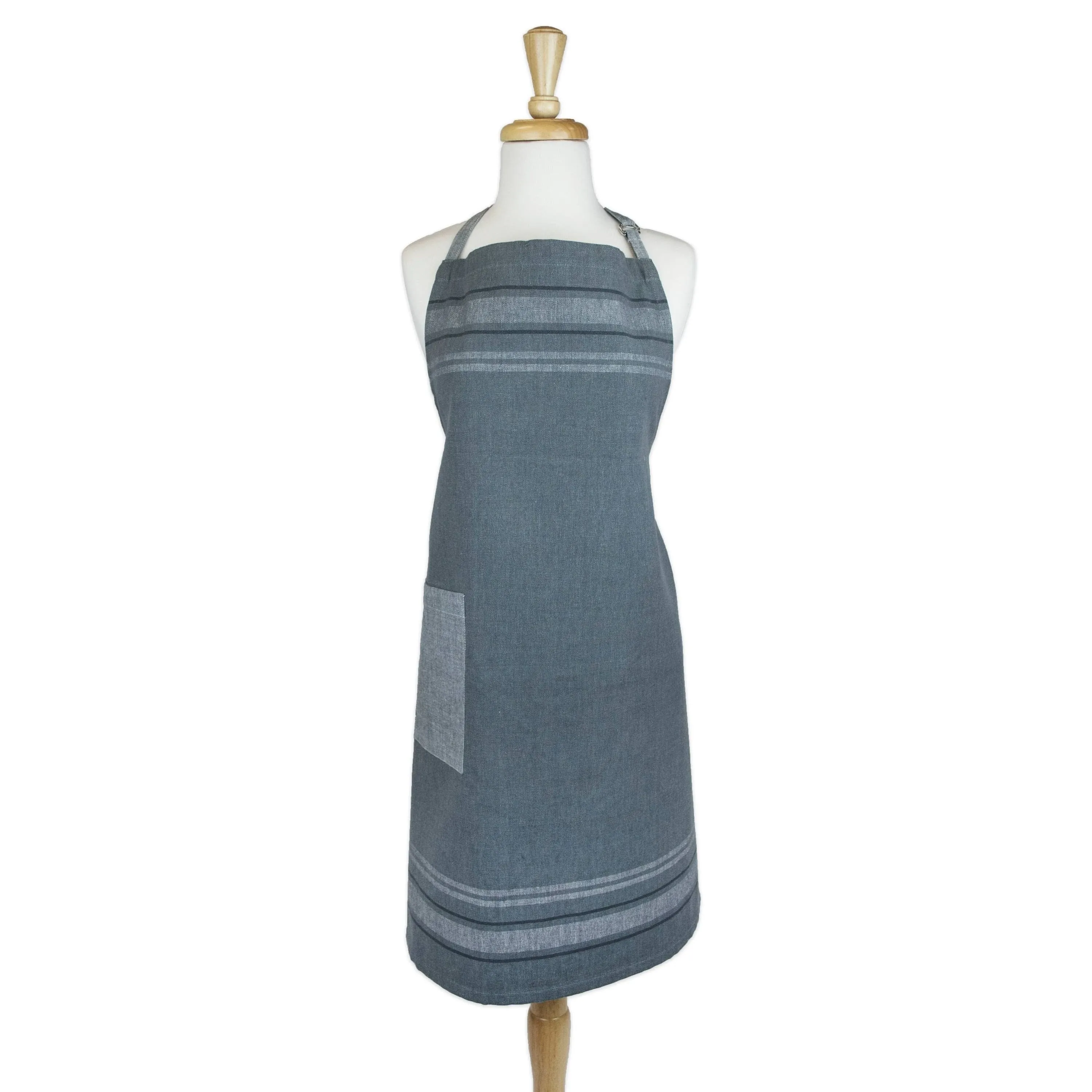 DII French Stripe, Kitchen Collection, Chambray Gray, Chef Apron