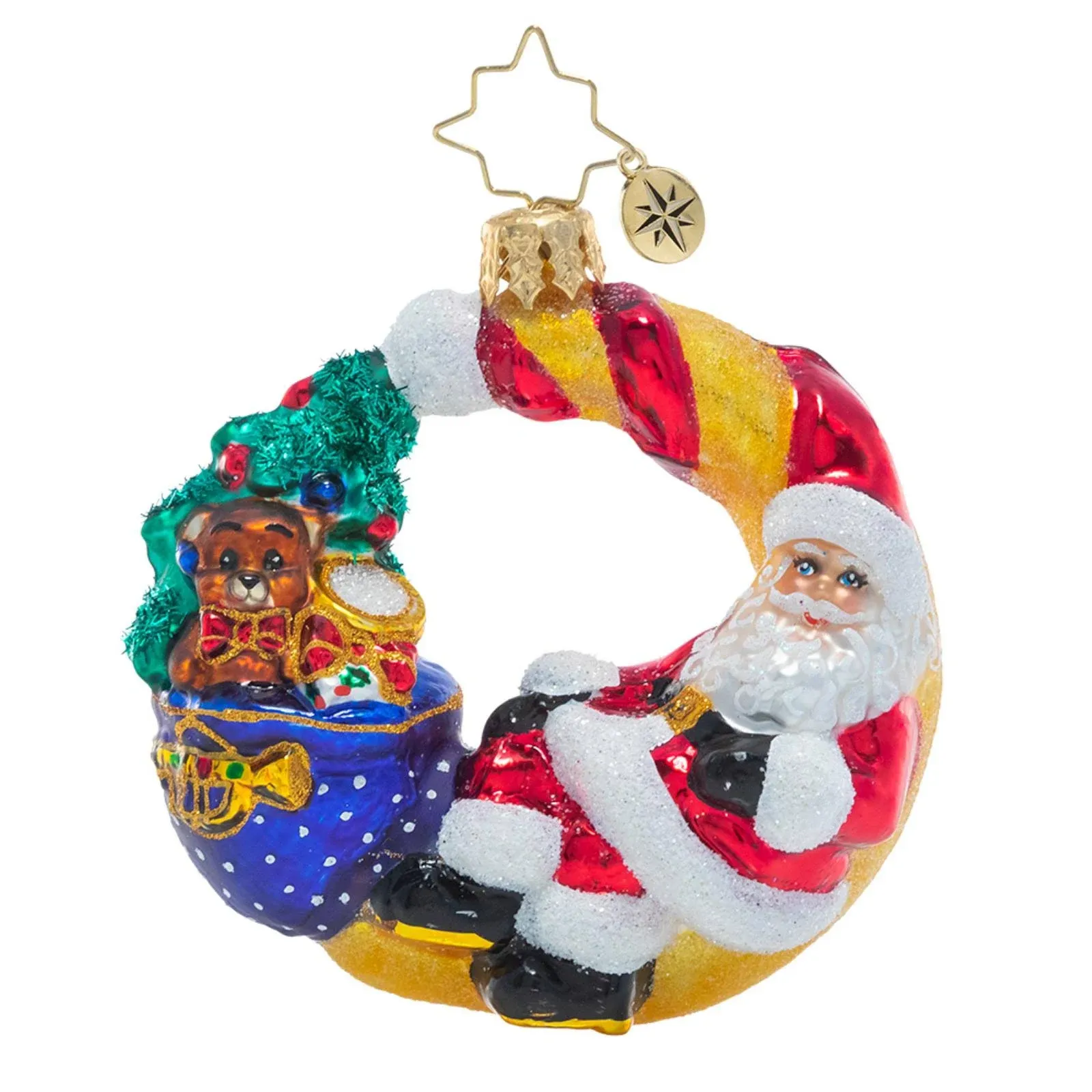 Christopher Radko Hand-Crafted European Glass Christmas Decorative Ornament, Over The Moon for Christmas Gem