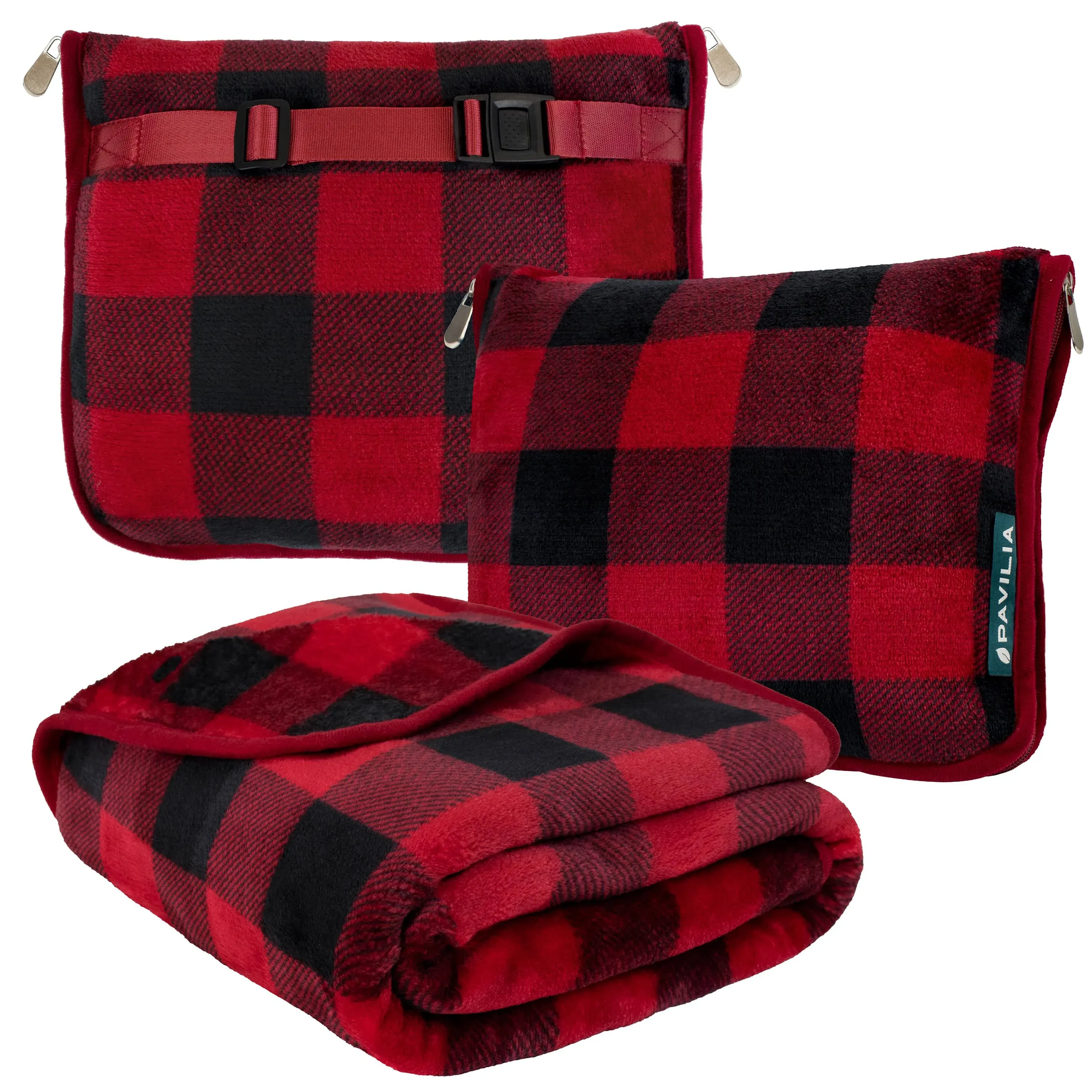 Coperta e cuscino da viaggio, fibbia a Clip, coperta combinata 2 in 1 in morbido ...