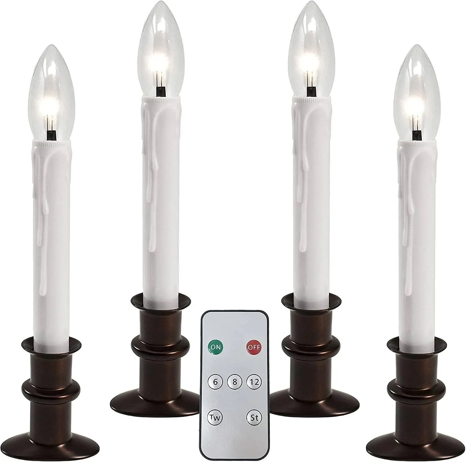 612 Vermont Slimline Ultra-Bright LED Window Candles, Battery Operated, Remote ...