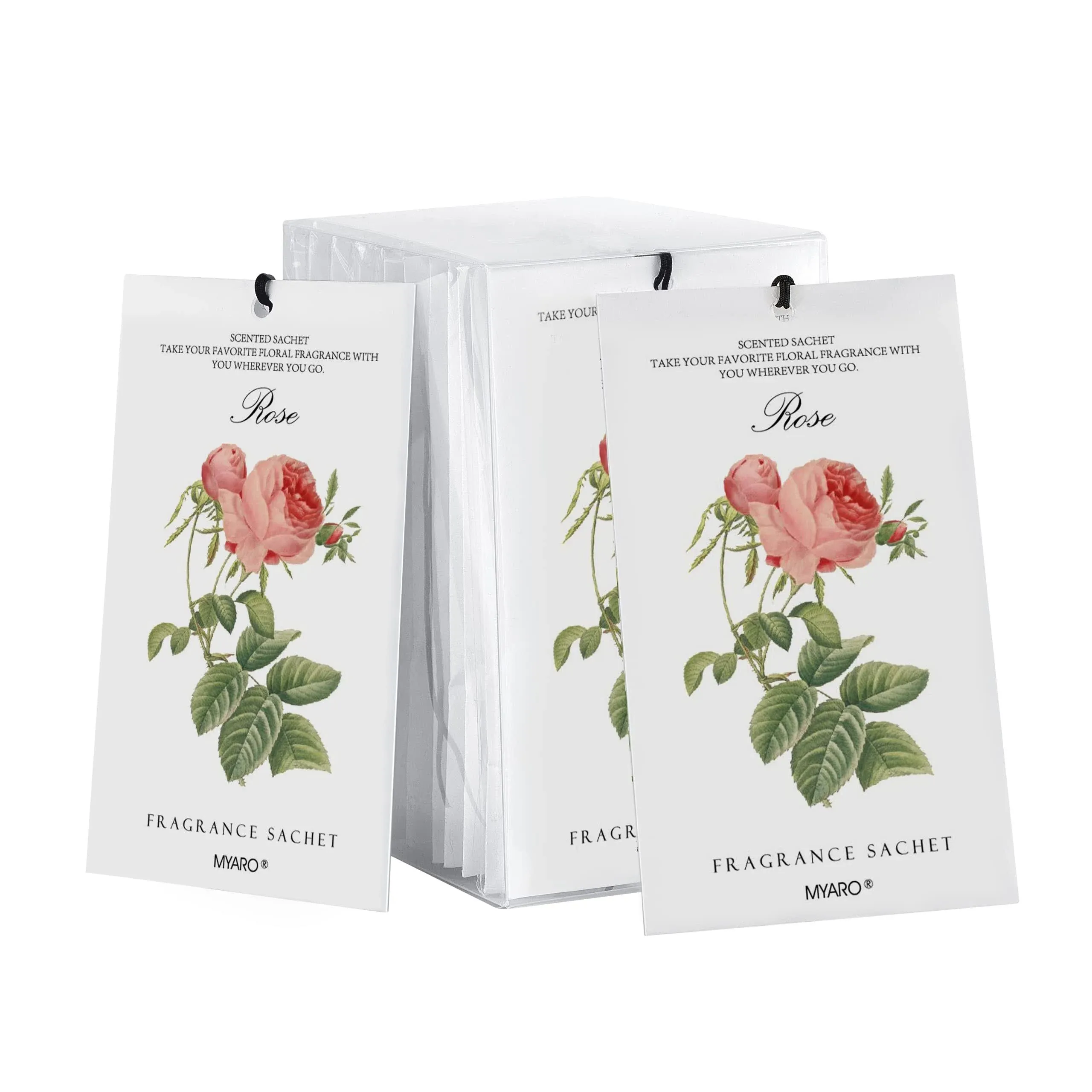 MYARO 12 Packs Rose Scented Sachets for Drawer and Closet