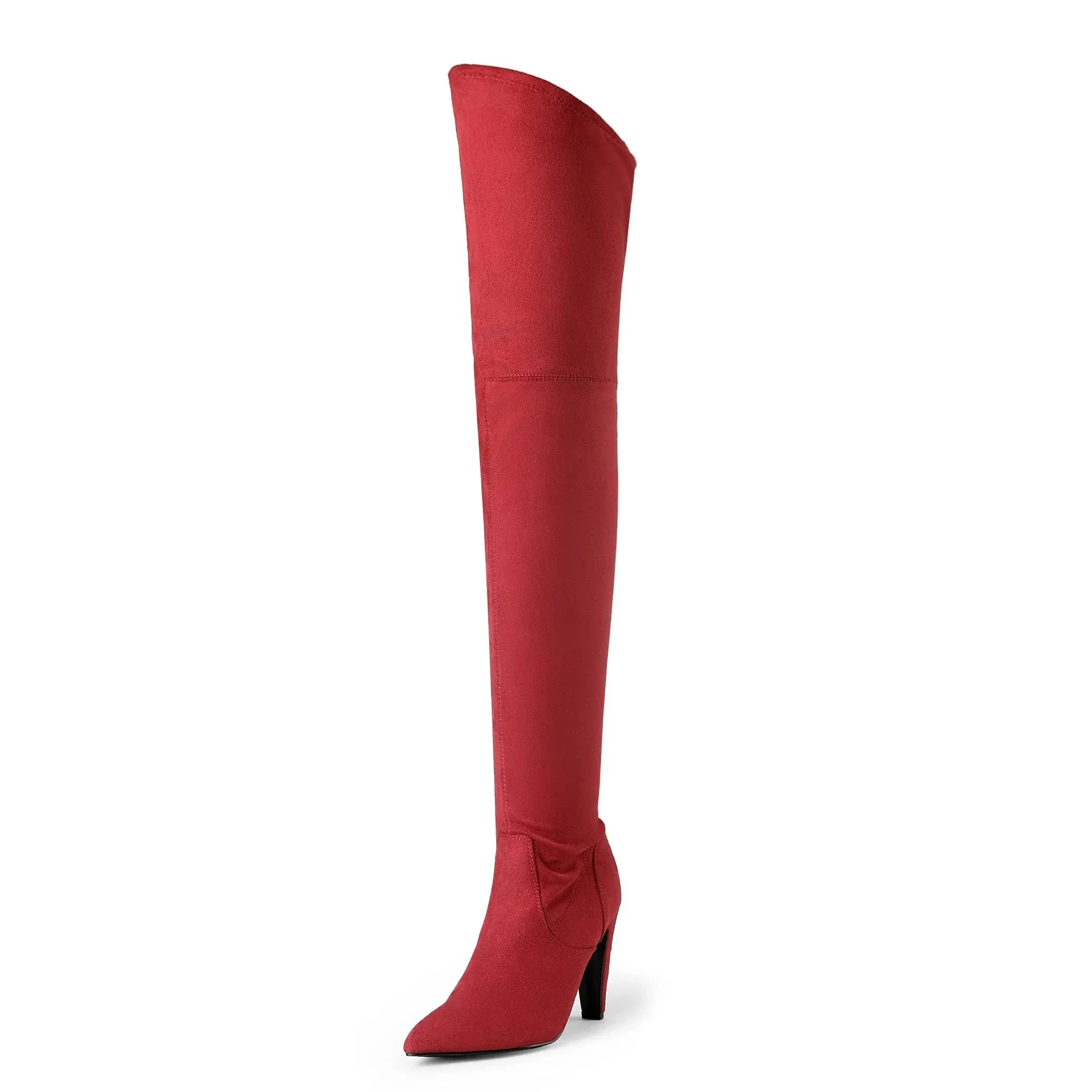 Dream pairs suede red over knee boots heeled 8.5