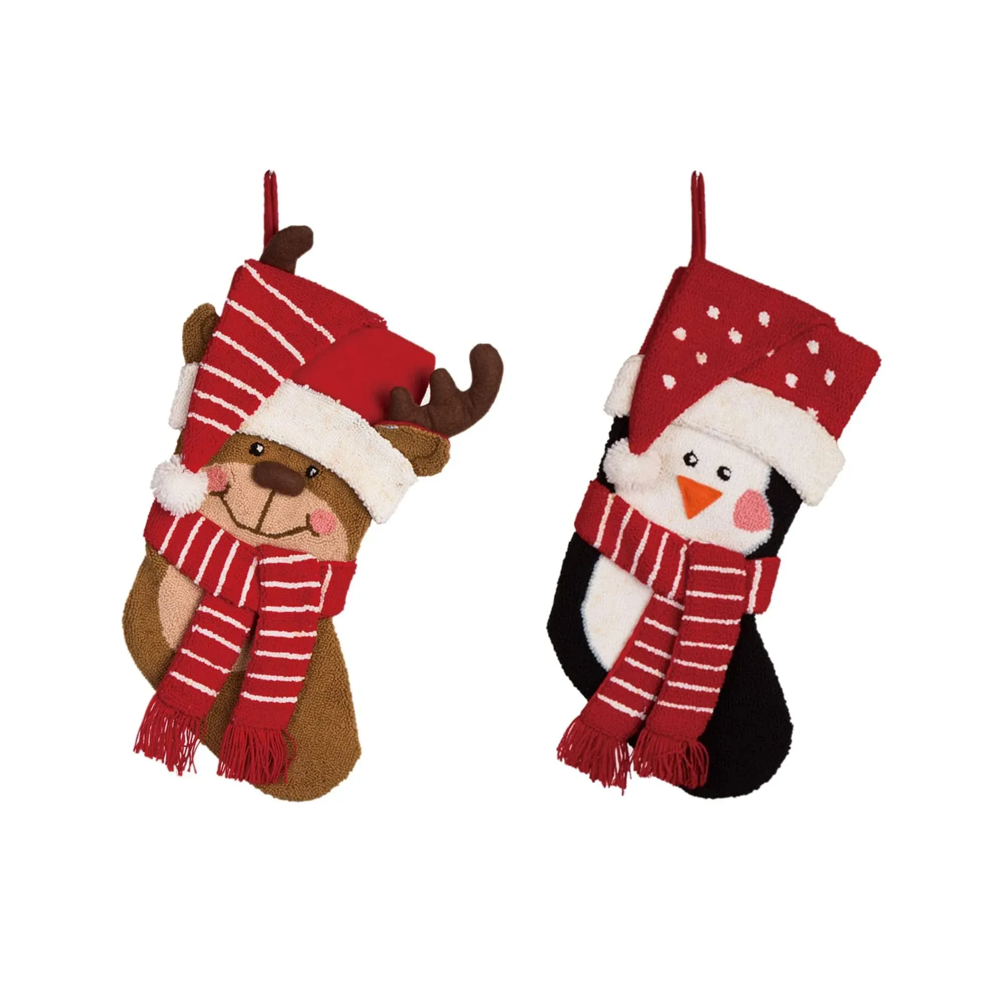 19" L Hooked 3D Penguin Stocking