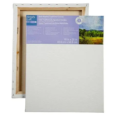 24" x 30" Level 1 Back Stapled Traditional Canvas by Artist's Loft - Acid Free Cotton Canvas for Paint, Acrylic, & Oils - Bulk 6 Packs