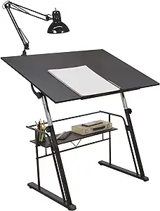 Zenith Drafting Table, Black - Contemporary - Drafting Tables - by Studio Designs | Houzz