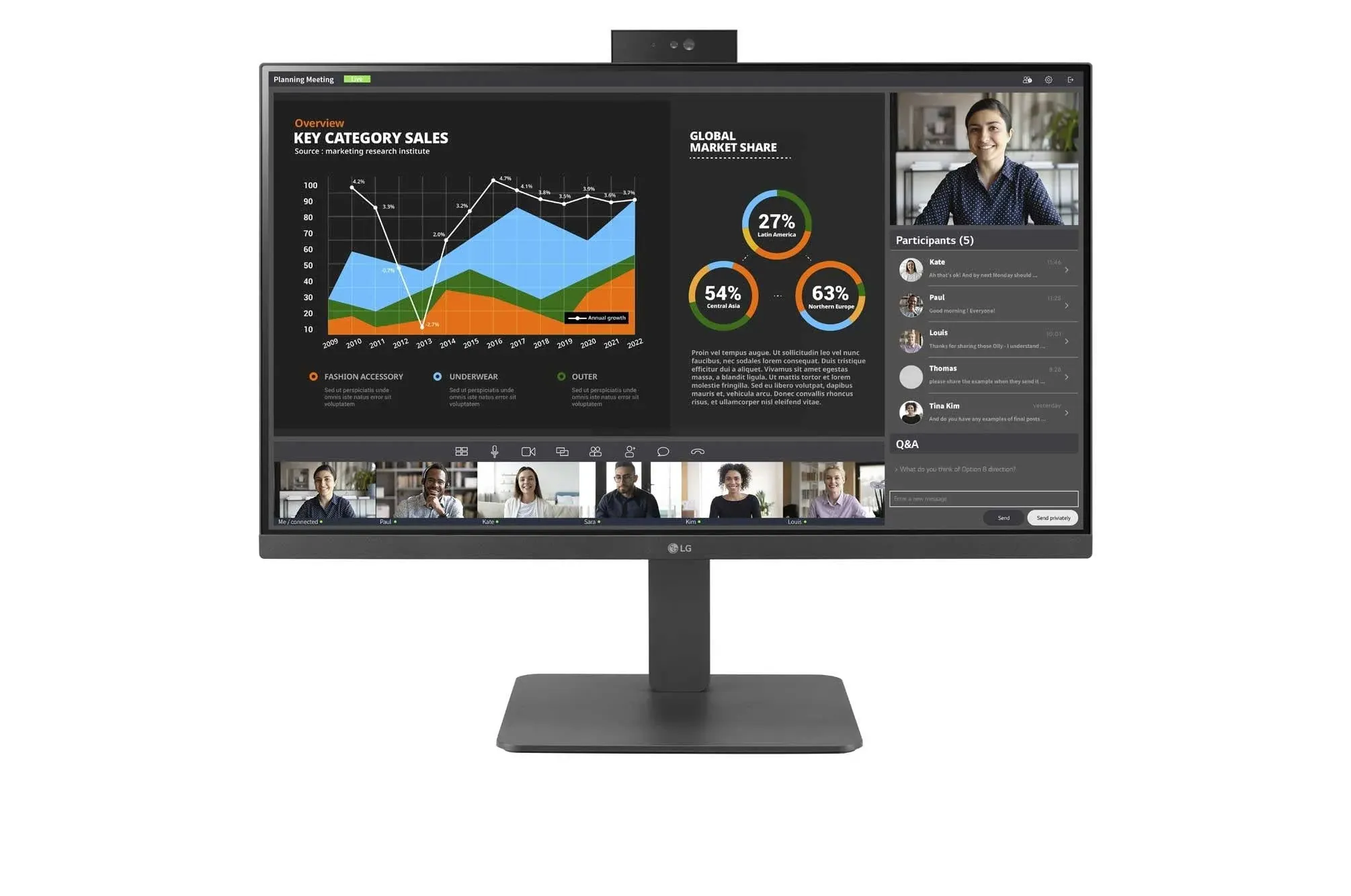 LG 27BR750C-C Full HD IPS Monitors with Built-in Full HD Webcam - 3 Year Warranty