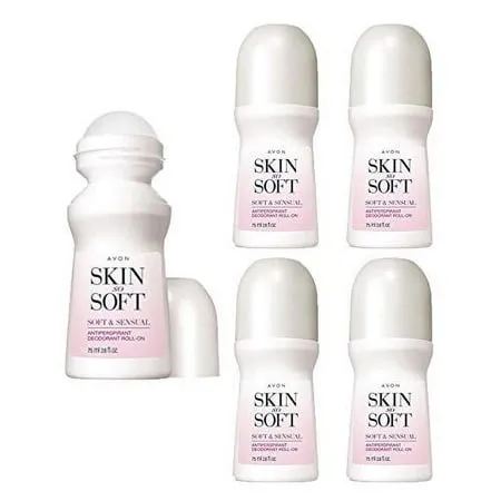 Avon Skin So Soft Soft & Sensual Roll-On Antiperspirant Deodorant 2.6oz (4-Pack)