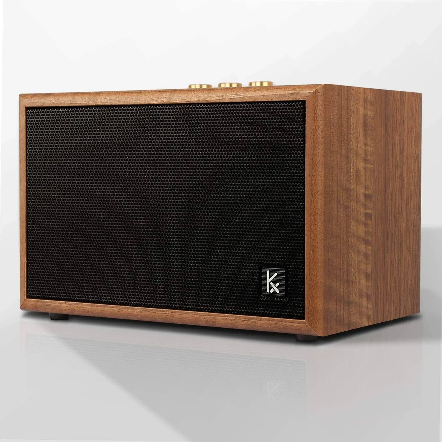 Retro Wooden Bluetooth Speaker, Konex 40W Vintage Portable Wireless Speaker ...