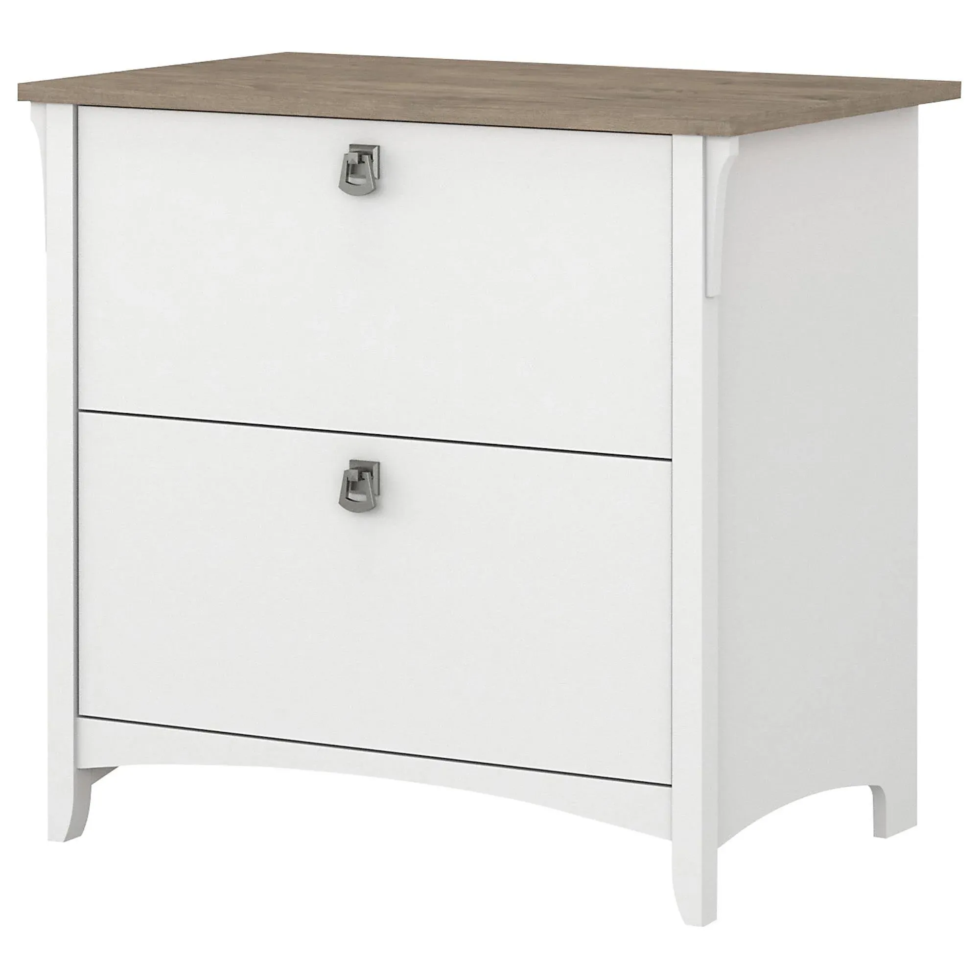 Bush Furniture Salinas 2 Drawer Lateral File Cabinet in Pure White and Shiplap Gray - Bush Furniture SAF132G2W-03