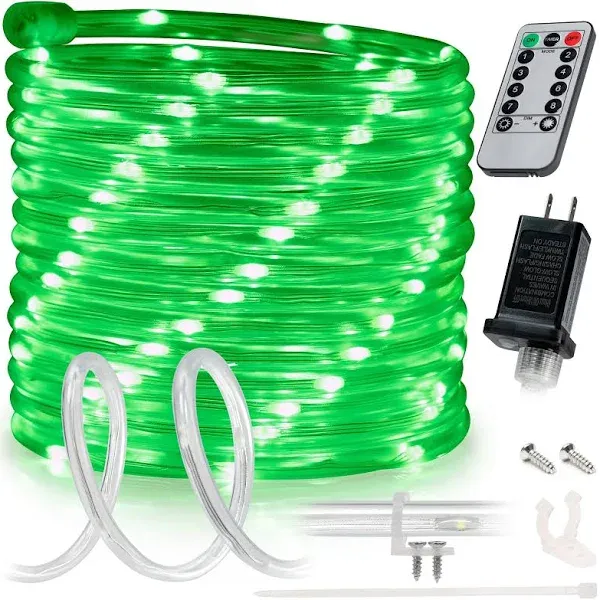 Green 8-Mode LED Outdoor Waterproof Rope Light 10&#039; 20&#039; 25&#039; 50&#039; 100&#039; 150&#039; ft