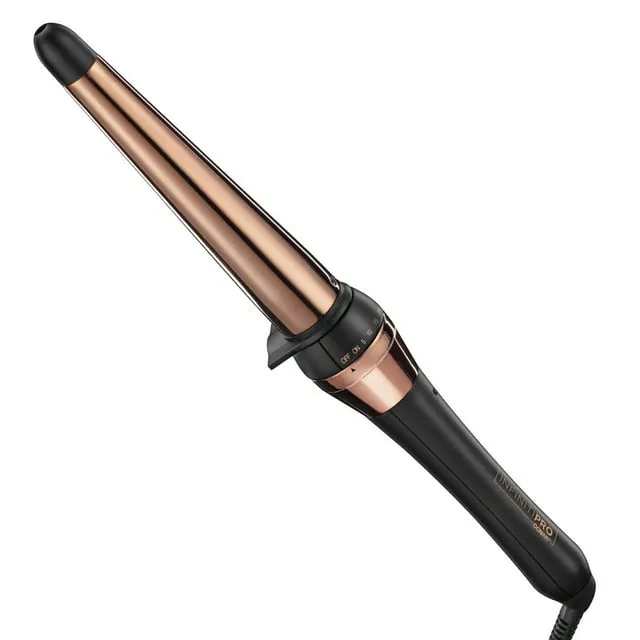 INFINITIPRO BY CONAIR Rose Gold Titanium 1 ¼-inch to ¾-inch Curling Wand, Tapered wand produces beachy waves