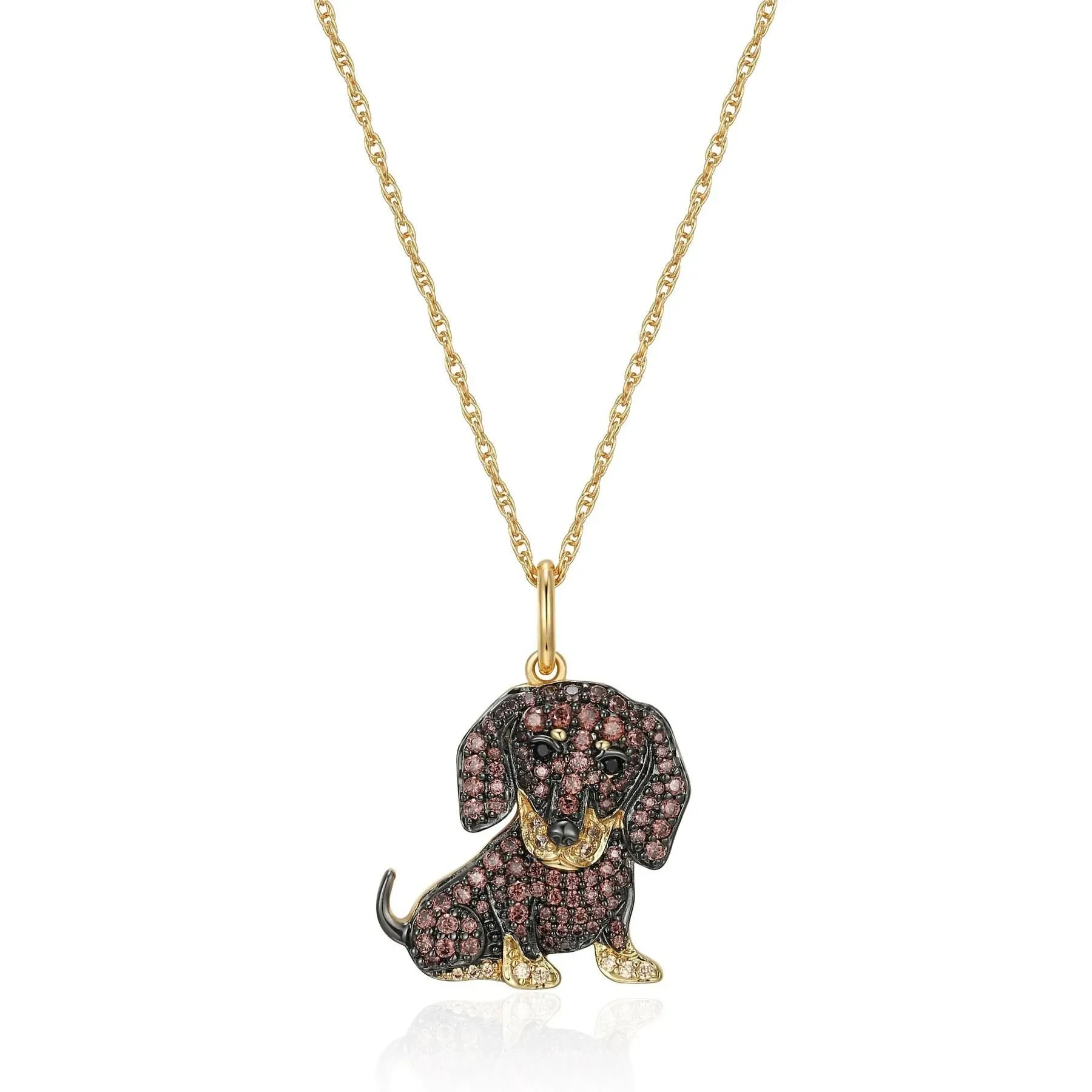 Dachshund Sterling Silver Pendant Necklace