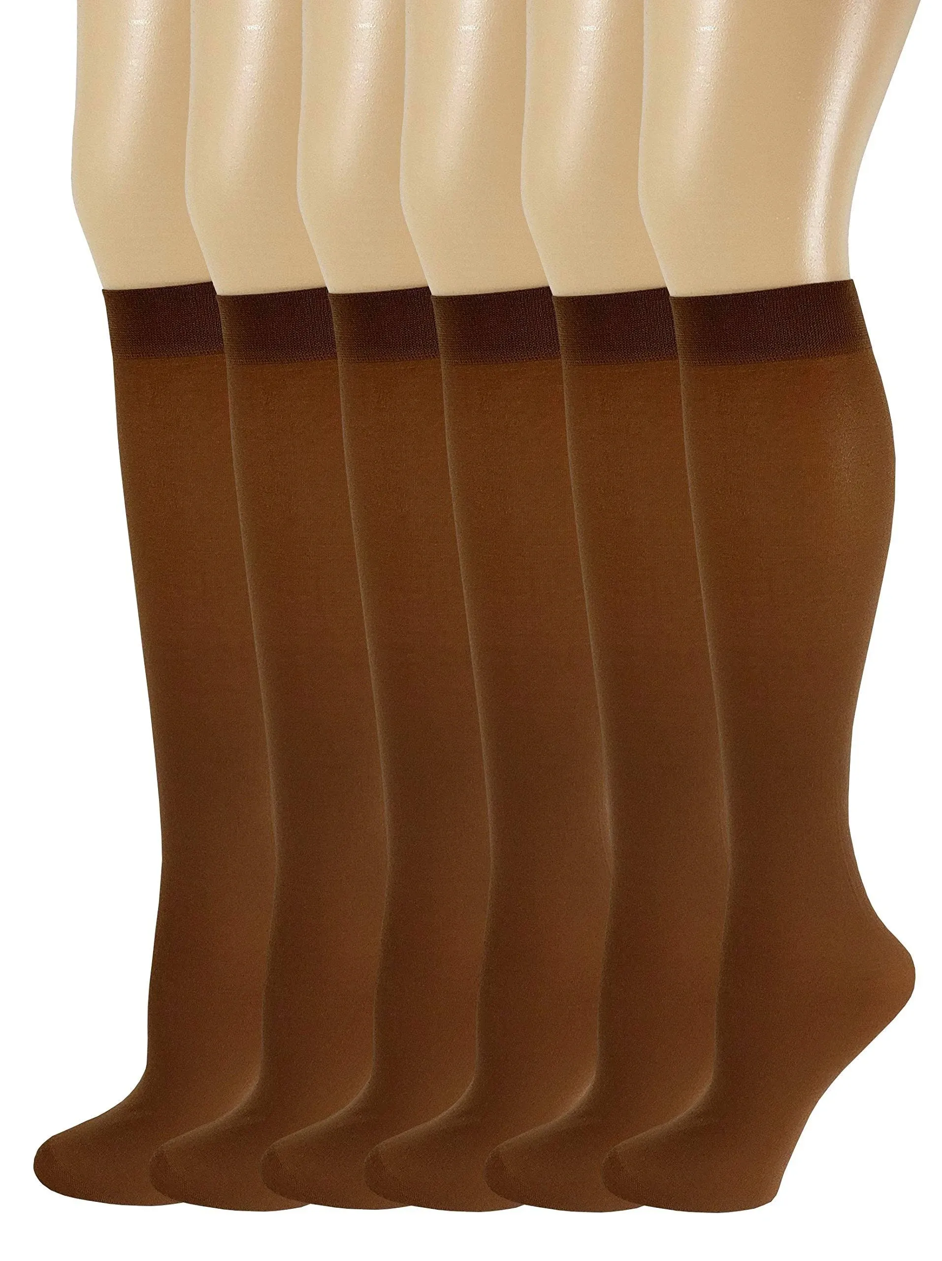 Sumona 6 Pairs Women Opaque Stretchy Spandex Knee High Trouser Socks