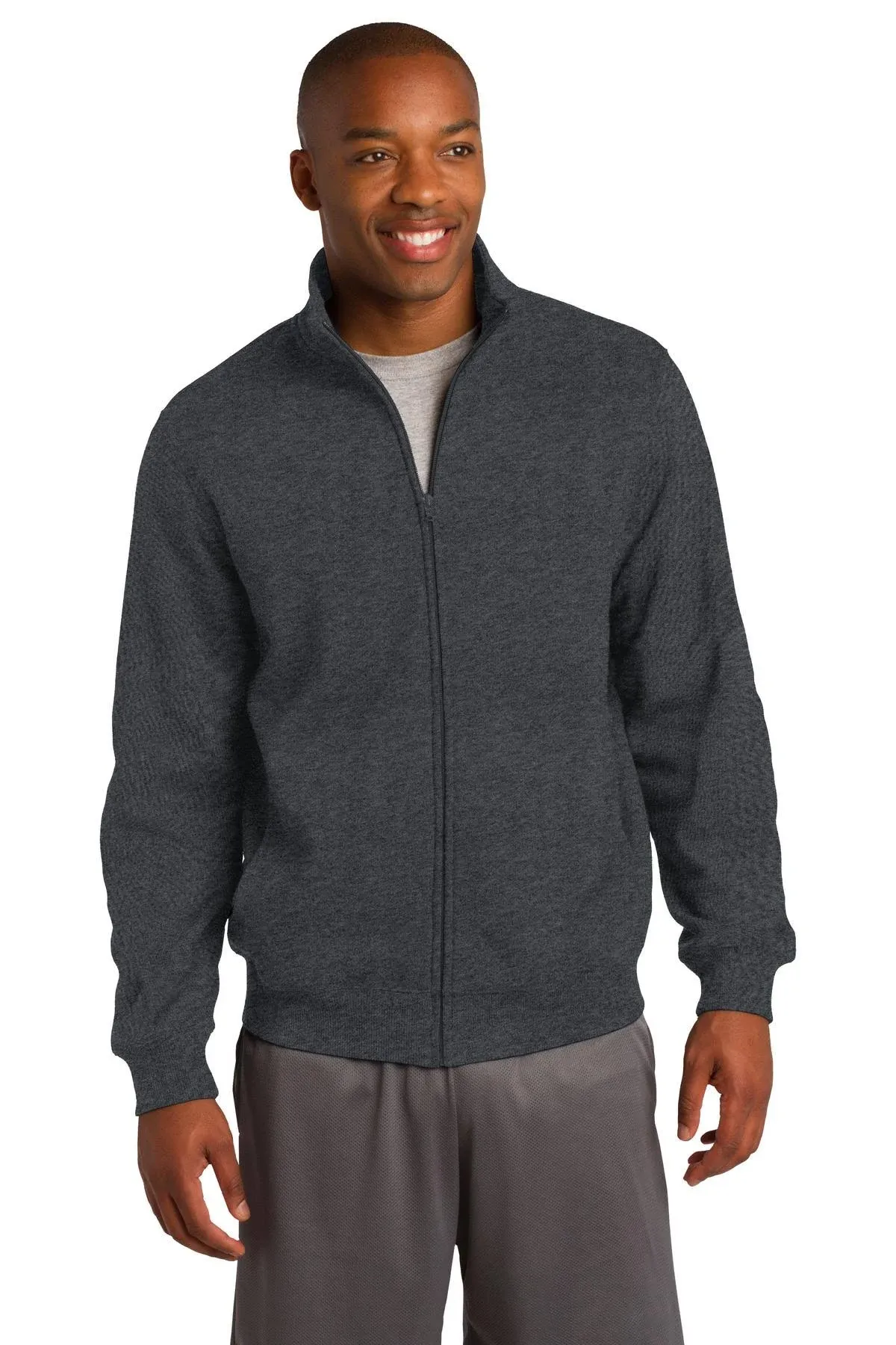 Sport-Tek Full-Zip Sweatshirt, Vintage Heather, 2XL