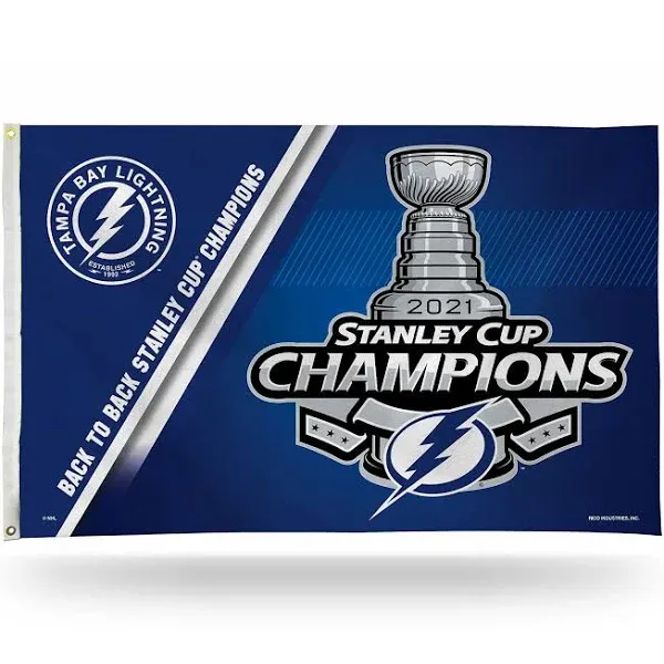 Tampa Bay Lightning 2021 Stanley Cup Champions Premium 3x5 Feet Flag Banner,...