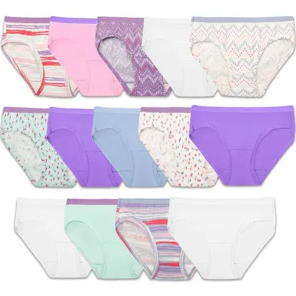 Fruit of the Loom Girls Eversoft Hipster Underwear, 14+4 Bonus Pack, Sizes 4-16