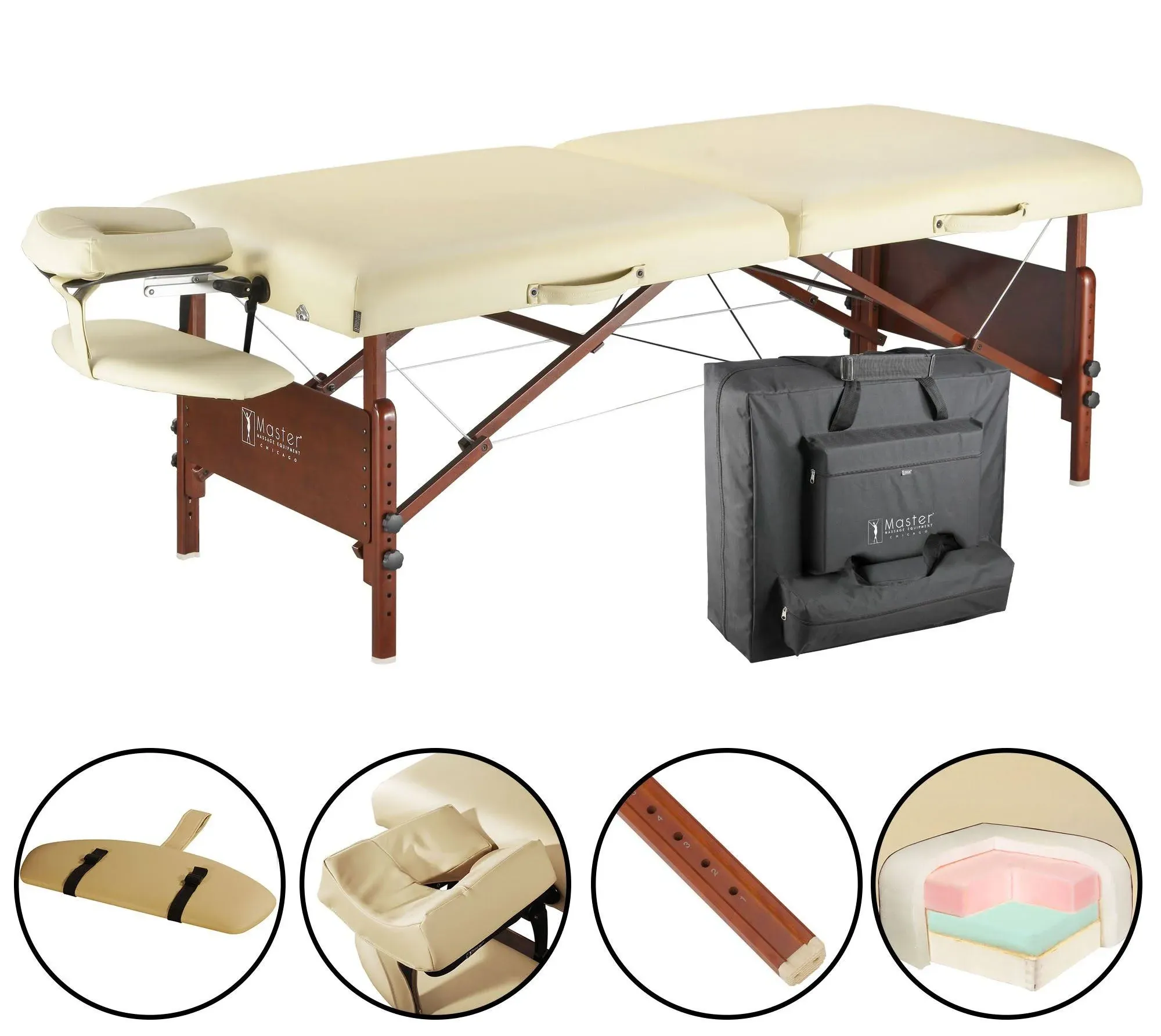 Master Massage 30&#034; Del Ray Pro Portable Massage Table Beige (26639)