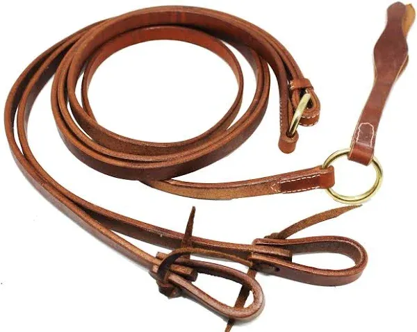 CHALLENGER Amish Made in USA Horse Tack Hermann Oak Leather Flat Romel Rein R...