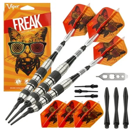 Viper The Freak Soft Tip Darts 18 Grams Knurled and Shark Fin Barrel