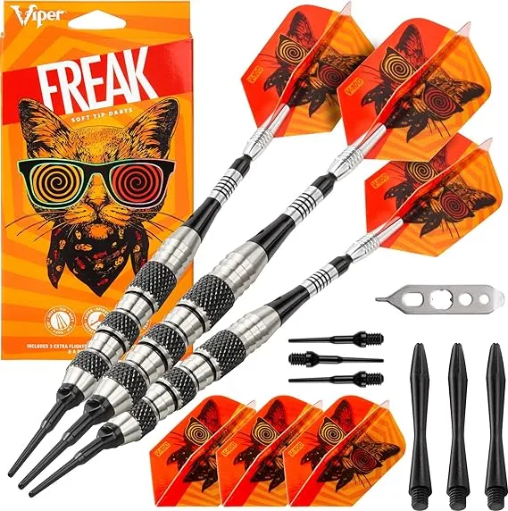 Viper by GLD Products unisex adult Viper The Freak Soft Tip Darts Triple Band 18 Grams, Black, Grams USViper by GLD Products unisex adult Viper The Freak Soft Tip Darts Triple Band 18 Grams, Black, Grams US