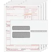 2023 W-2 Preprinted 4-Part 2-Up Tax Packs with Envelopes (Self-Seal) and W-3 Transmittal Forms | Qty for 10 Employees | IRS Approved | Compatible with QuickBooks and Other Accounting Software2023 W-2 Preprinted 4-Part 2-Up Tax Packs with Envelopes (Self-