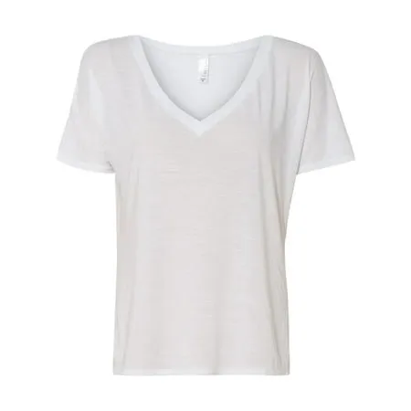 Bella + Canvas Slouchy V-neck T-shirt - White X-Large