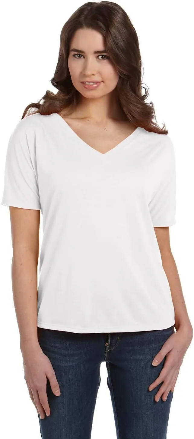 Bella + Canvas Slouchy V-neck T-shirt - White, X-Large