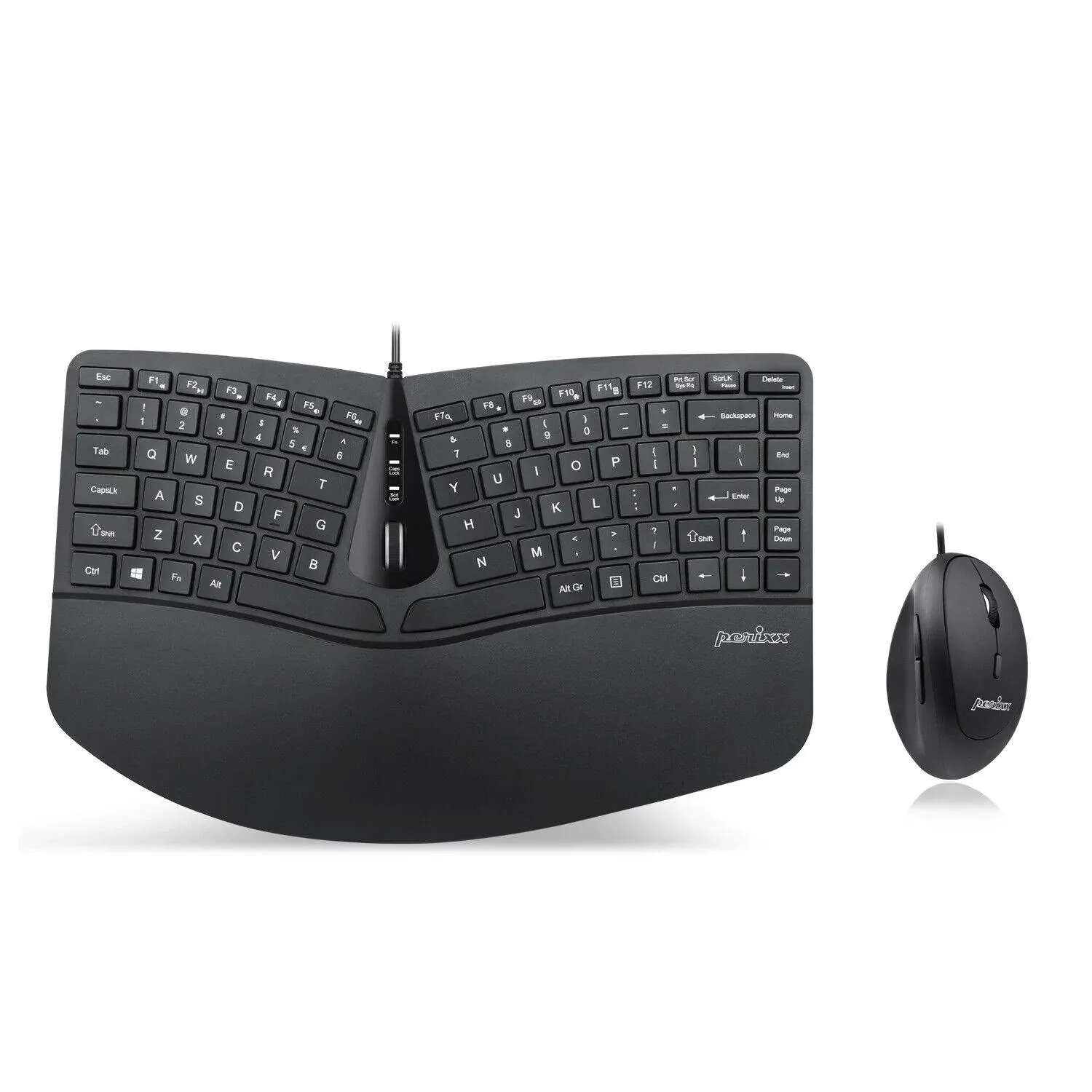 Perixx PERIDUO-406, Wired Mini Ergonomic Split Keyboard and Vertical Mouse Combo ...