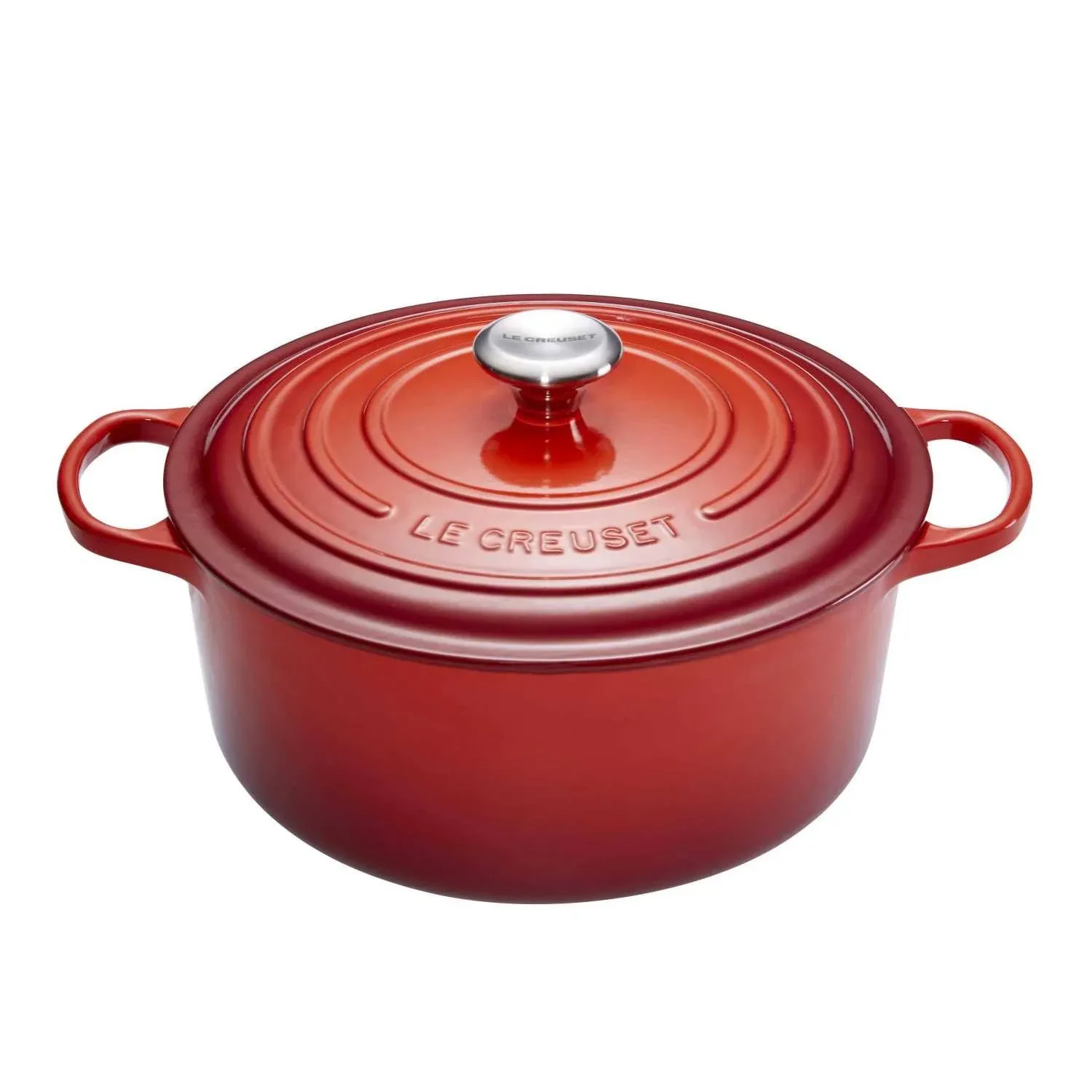 Le Creuset Signature Enamelled Cast Iron Round Casserole Dish With Lid, 28 cm, 6.7 Litre, Azure, 21177182202430