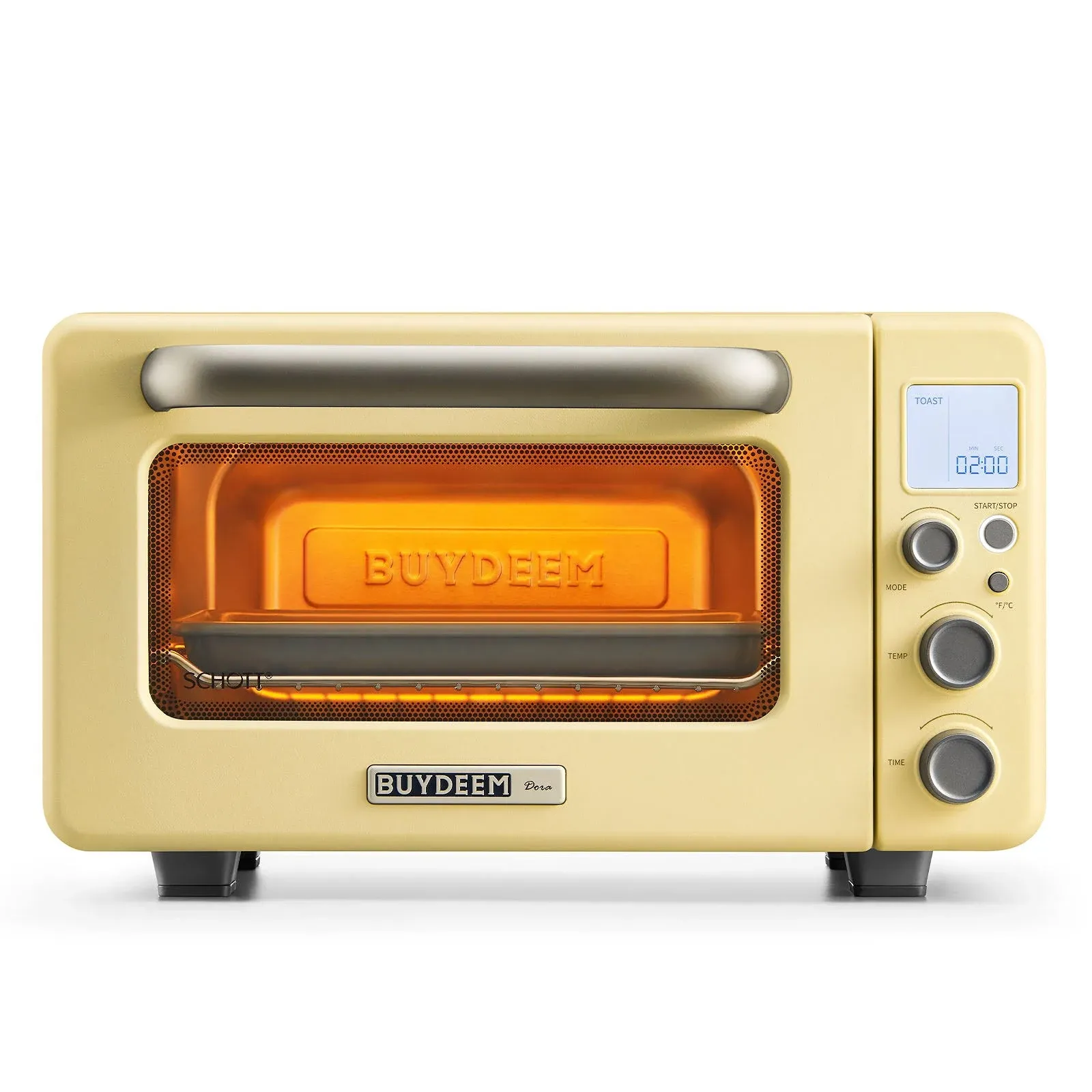 BUYDEEM Dora Mini Toaster Oven, Multi-functional Countertop Oven 12 qt Mellow Yellow