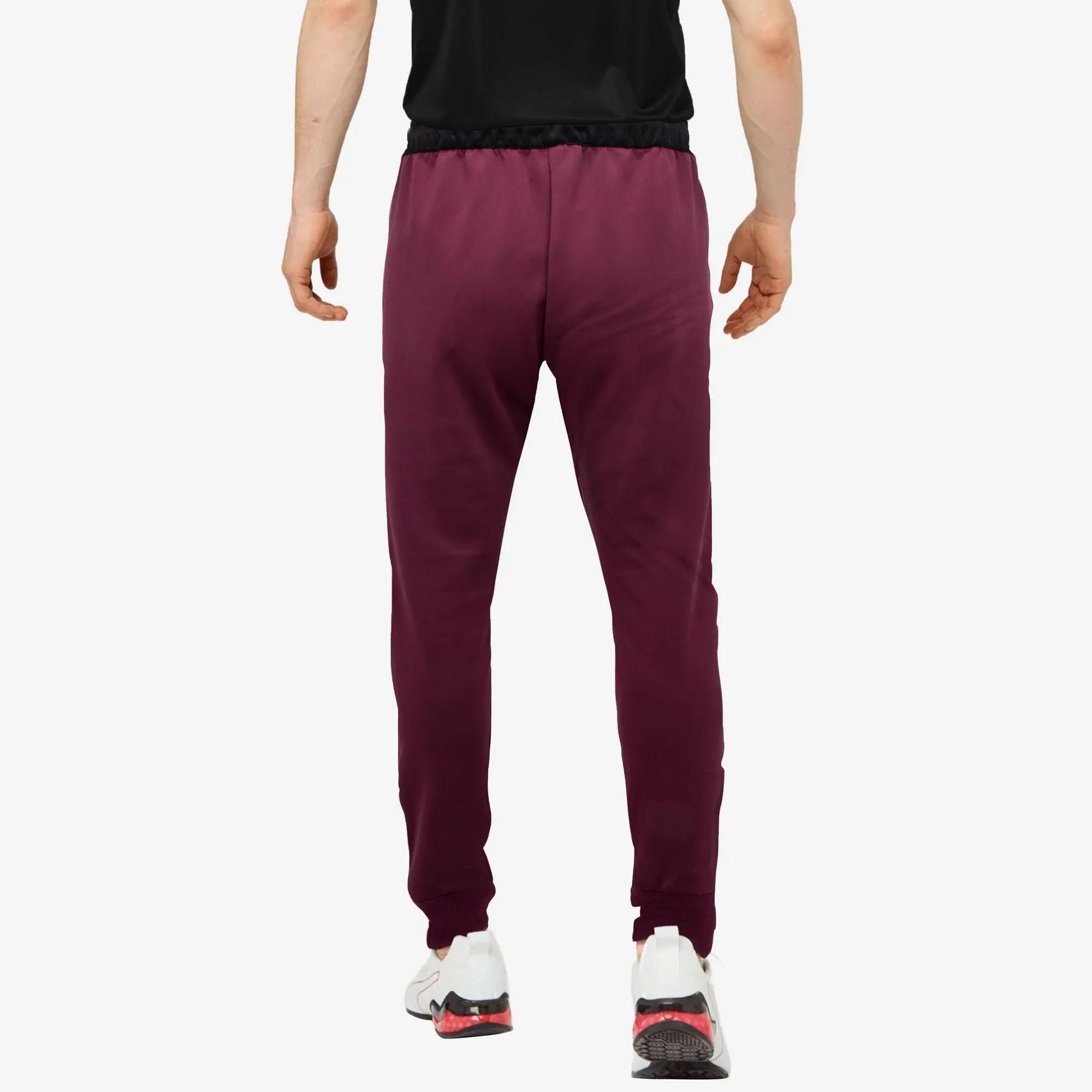 CULTURA SPORT Men's Active Fashion Fleece Jogger Sweatpants W/ Pockets, Athletic Pants for Gym & Running, Oxblood/Black, Large