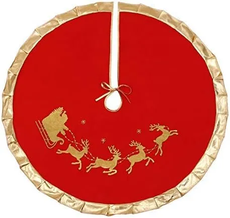 VALORCASA Red Christmas Tree Skirt