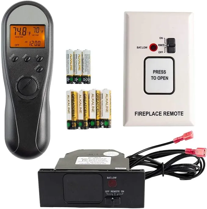 Acumen Timer/Thermostat Fireplace Remote Control Without Heat Shield