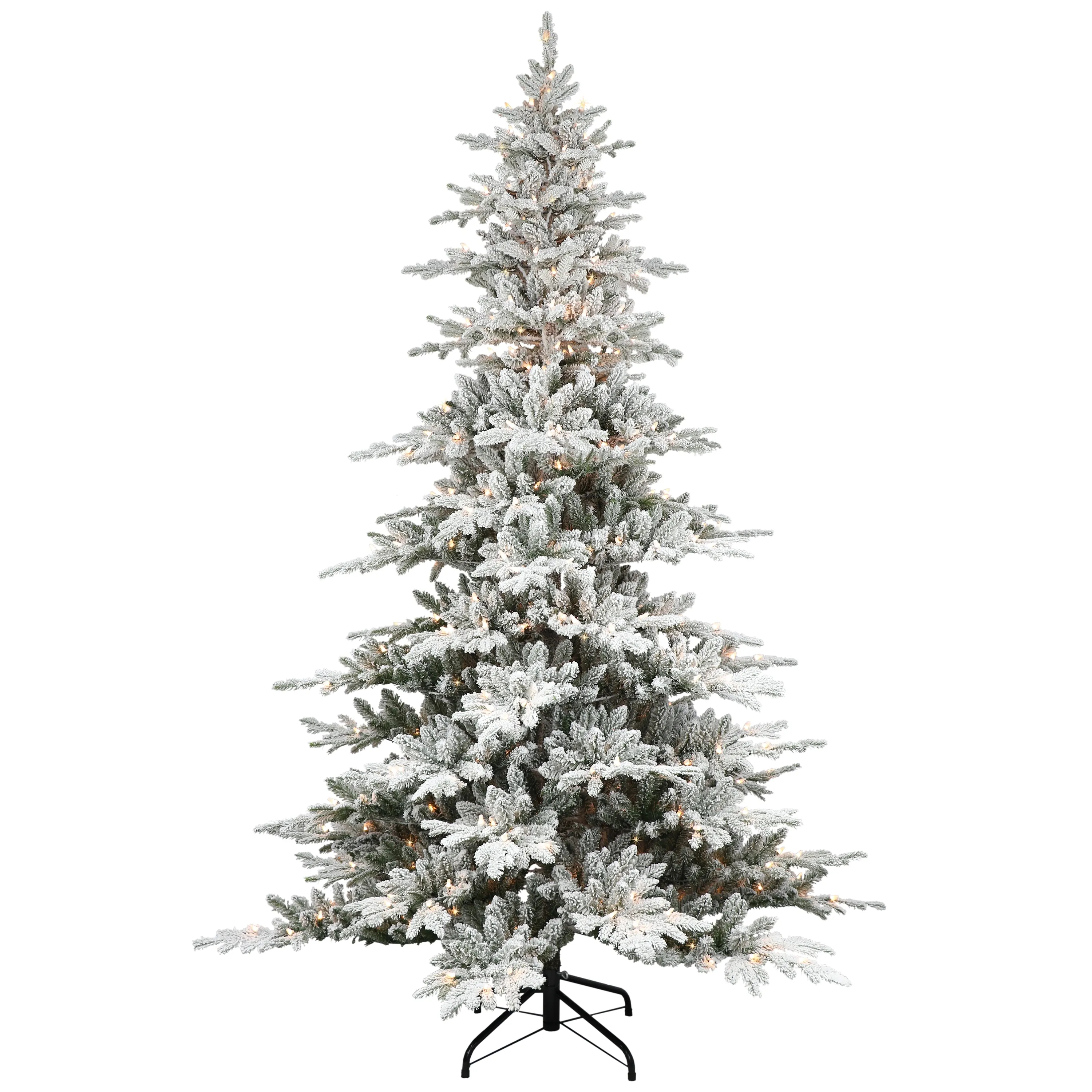 Puleo International 6.5 ft. Pre-lit Flocked Utah Fir Artificial Christmas Tree