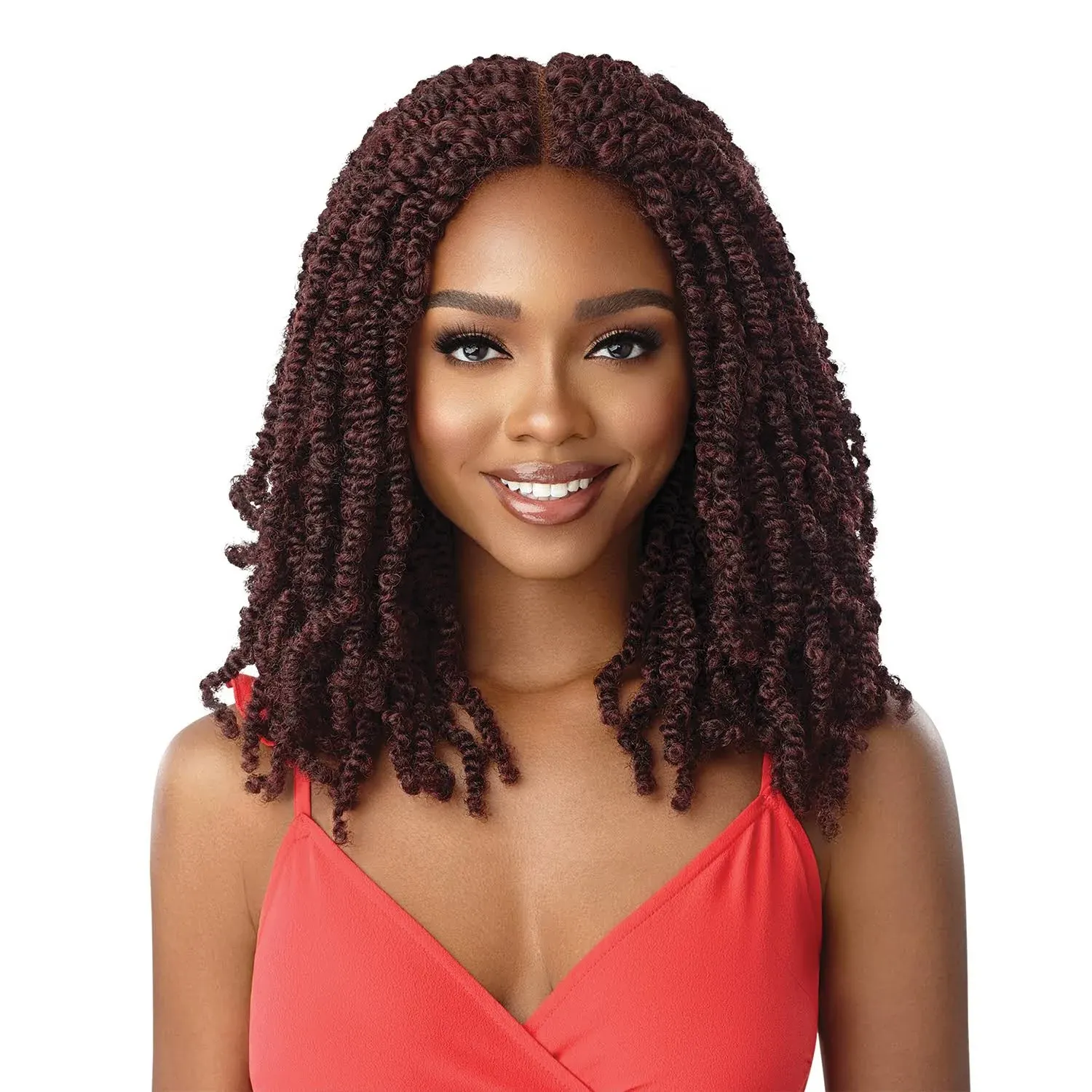 Outre X-Pression Twisted Up Glueless Lace Front 4X4 Braid Wig Wavy Bomb Twist 18"