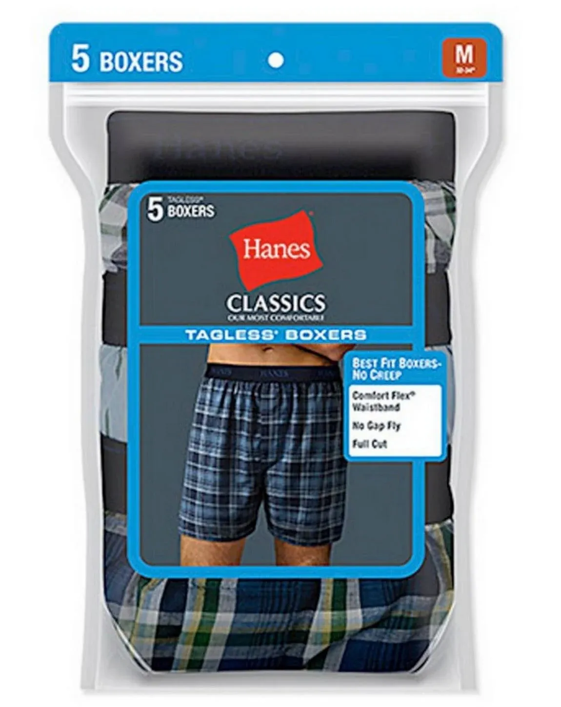 Hanes Men's Woven Boxer 5-Pack