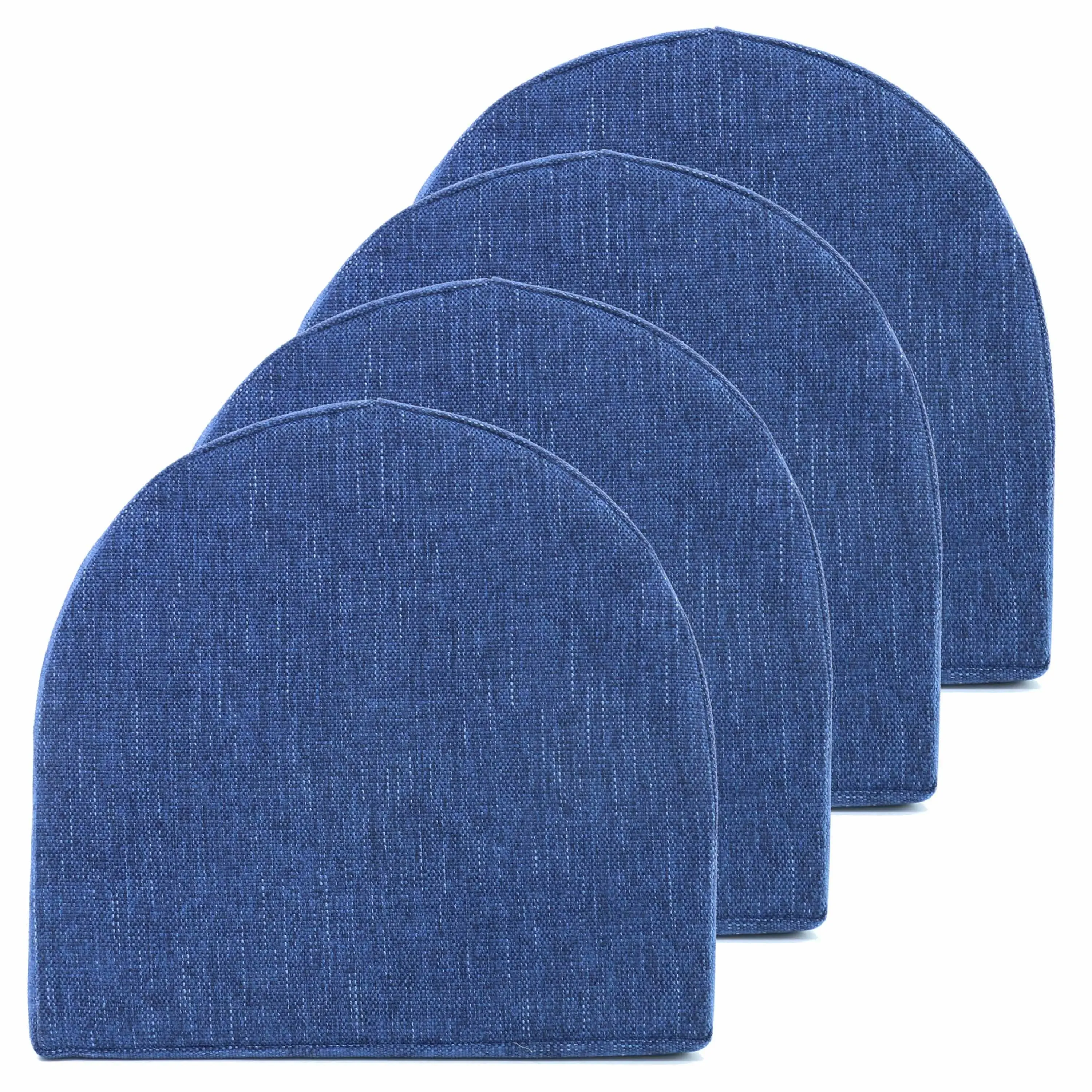 Sweet Home Collection U-Shape Molded Memory Foam Chair Pads with Ties - 4 Pack ...