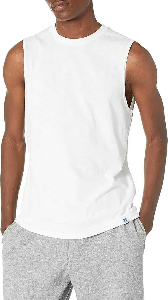 Russell Athletic Men's Dri-Power Cotton Blend Tees & Tanks, Moisture Wicking, Odor Protection, UPF 30+, Sizes S-4X