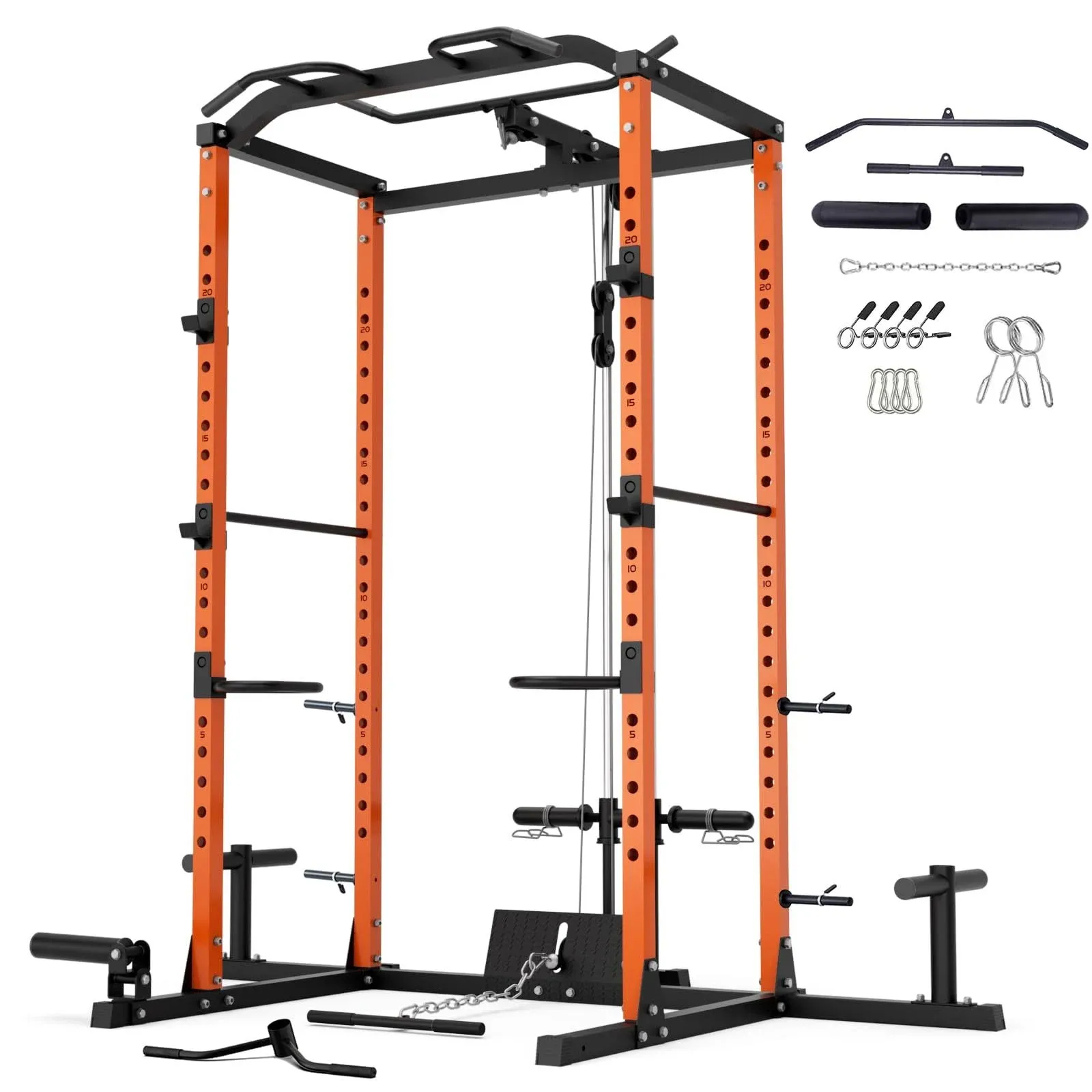 VANSWE Home Gym Power Rack Orange (2023 Updated Version)