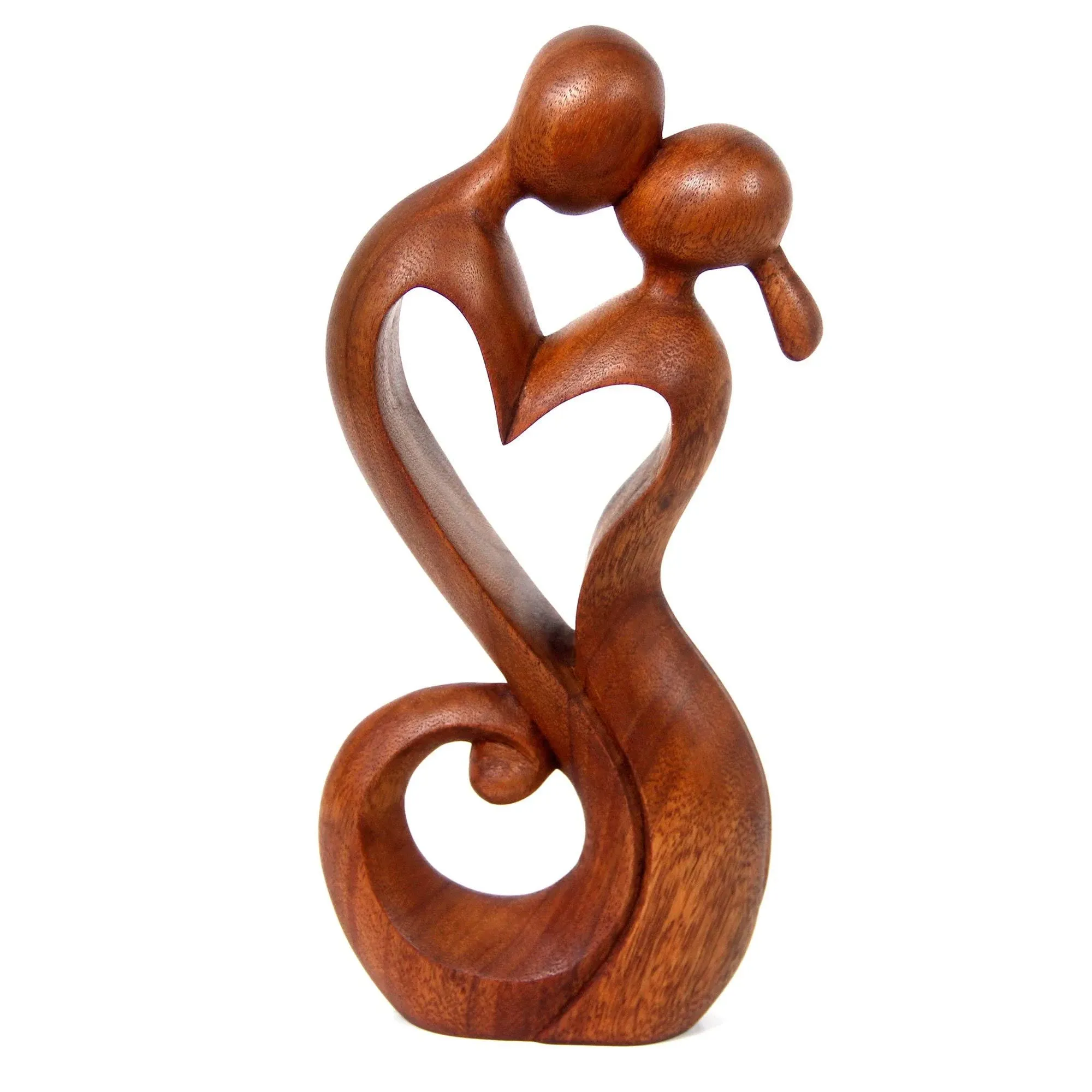 Novica Wirata Suar Wood Everlasting Kiss Romantic Wedding Couple Sculpture KB23