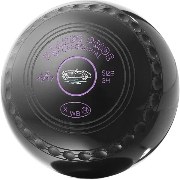 Drakes Pride Professional bowls - Black, gripped, Size 4, Heavy (UK)