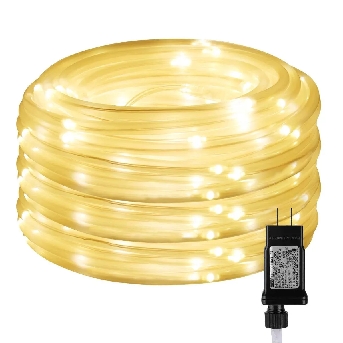 LE LED Rope Lights 33ft 100 Modes Low Voltage Waterproof Warm White