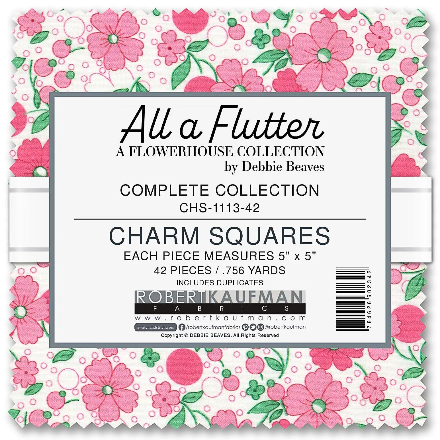 Debbie Beaves Flowerhouse All a Flutter Charm Pack