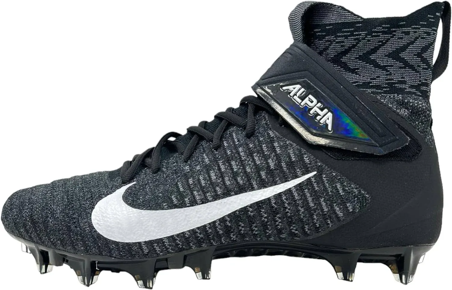 Nike Alpha Menace Elite 2 Flyknit Football Cleats CI1530-001 Black Men&#x27;s Sz 13