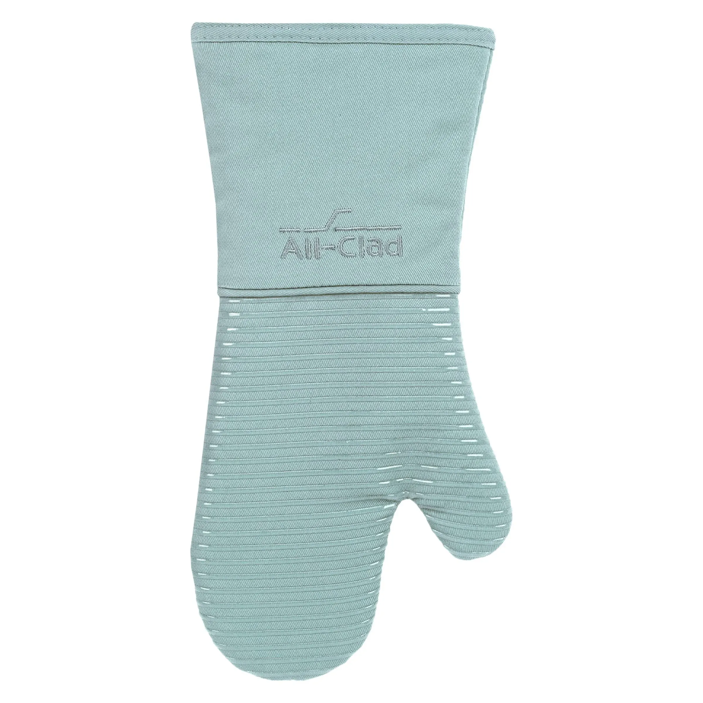 Extra Long Silicone Oven Mitts Heat Resistant 500 Degrees, 1 Pack, 14"x7" Fennel, All-Clad Kitchen Textiles