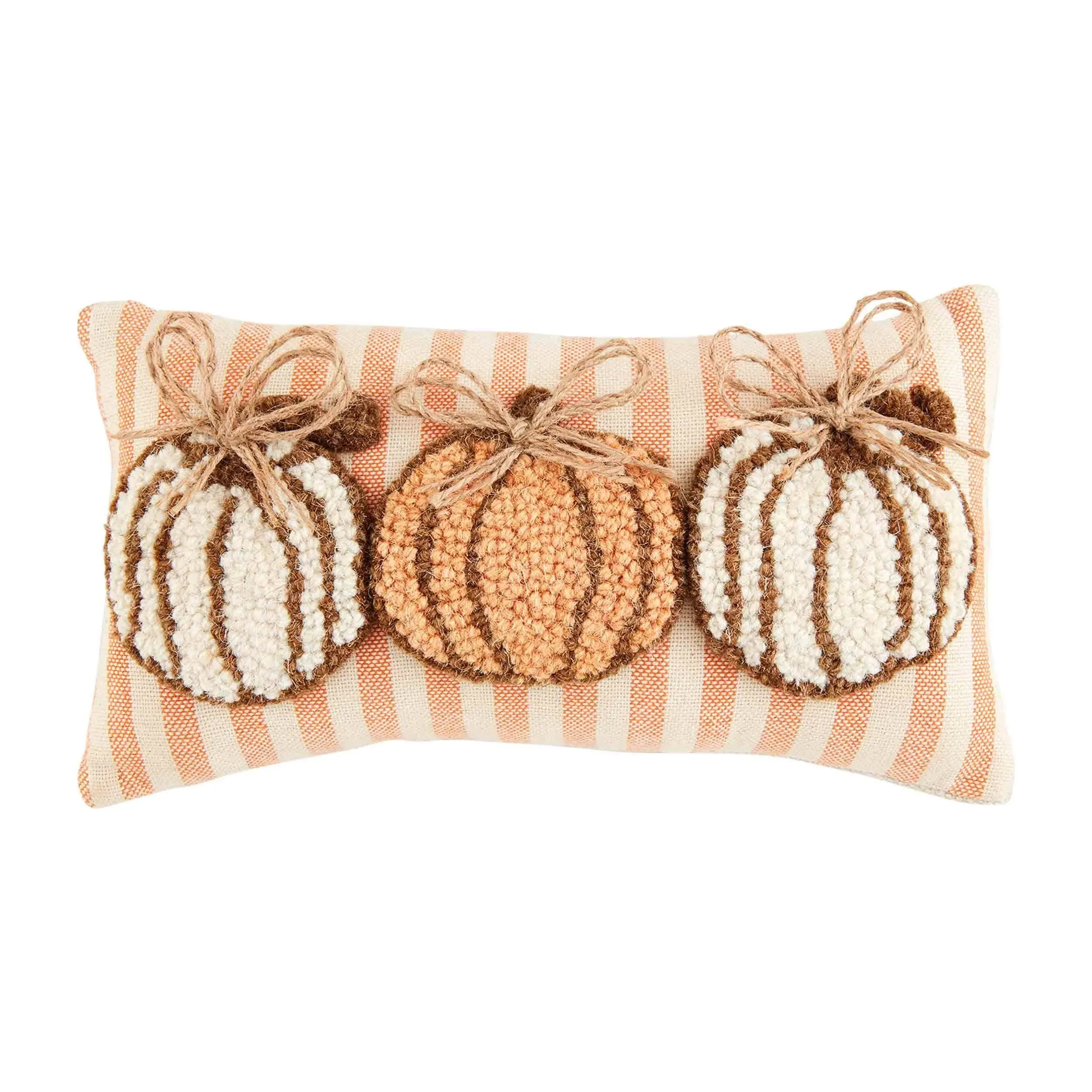 Mud Pie Three Pumpkin Mini Hook Pillow