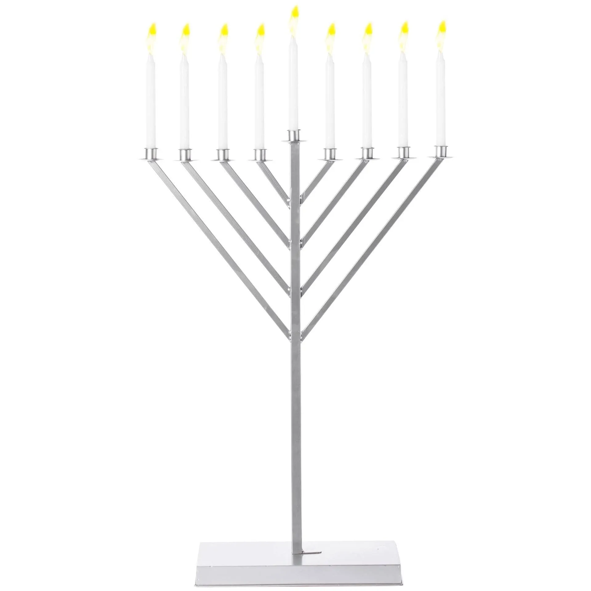 Vintiquewise Large Metal Hanukkah Menorah