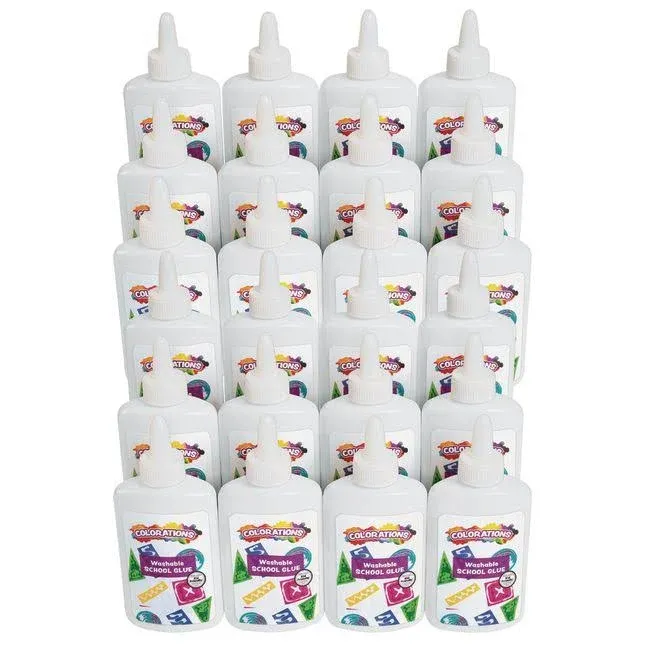 Colorations Washable School Glue 4 oz. set of 12 Item # MCWG12