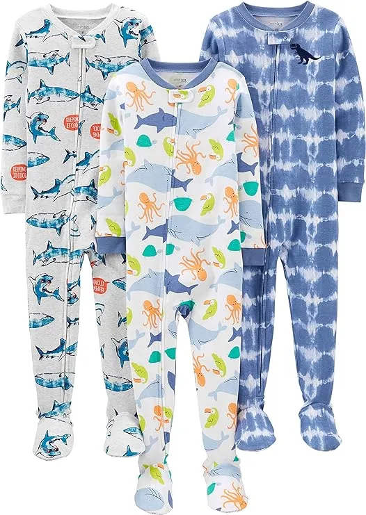 Simple Joys by Carter's Kids' 3-Pack Snug Fit Footless Cotton Pajamas