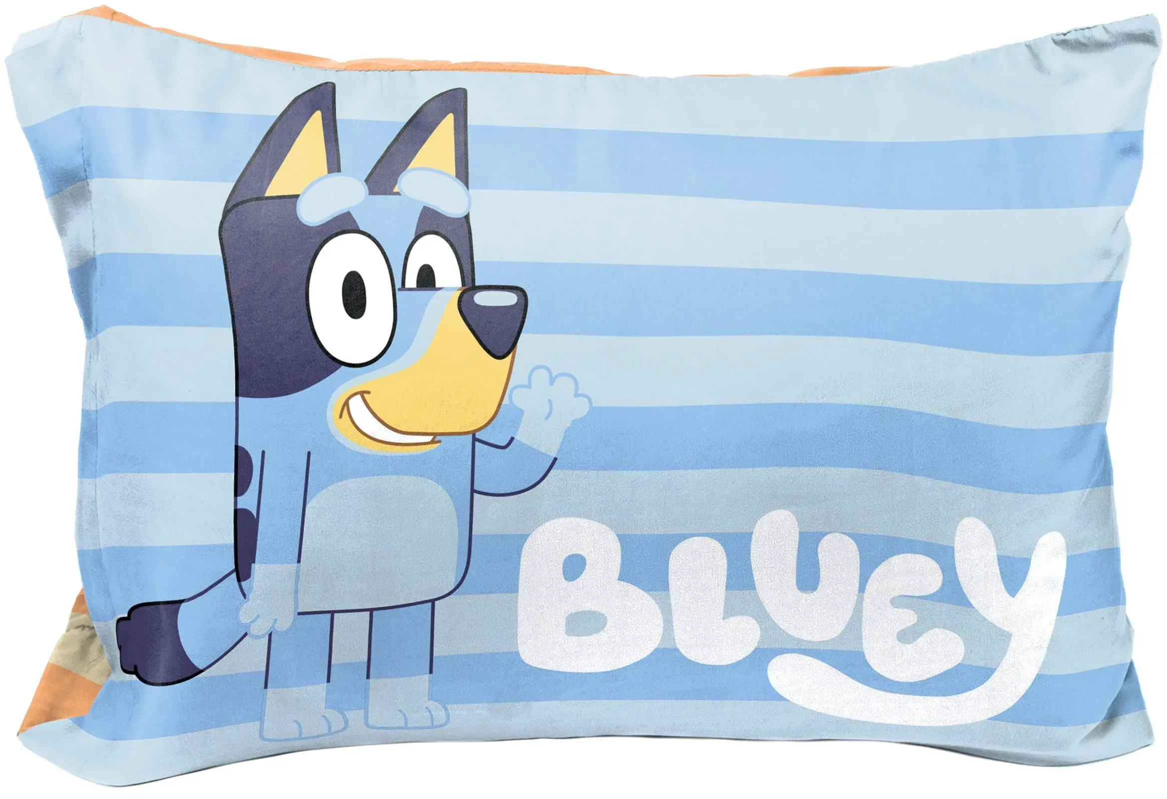 Bluey Bingo Double Sided Pillow Case Blue & Yellow